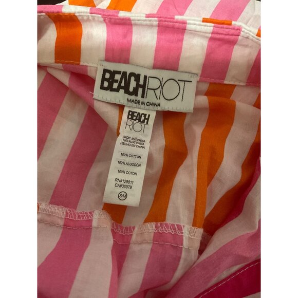 BEACH RIOT Women's Alexa Striped Button Down Top Swim Cover Up S/M - Picture 4 of 12